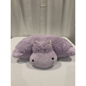 My Pillow Pet Plush Stuffed Animal Purple Huggable Hippo 2010 Rare Medium 21"